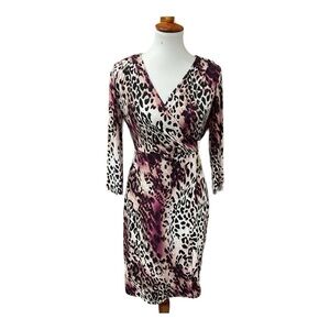 Calvin Klein Leopard Print Form Fitting Dress